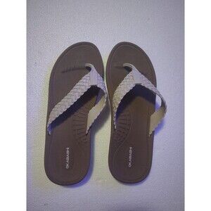 Okabashi Women’s Brown Woven Strap Flip Flop Sandals Comfort USA Made Size large